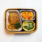 【みんなのランチBOX】デミグラスハンバーグ／マカロニナポリタン／チンゲン菜と切干大根のナムル　1食